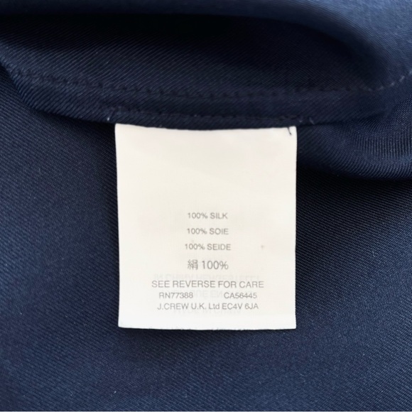 J.Crew Margot Navy Ruffle Silk Blouse - Picture 8 of 8